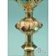 Superb Antique Neo-Gothic Gilt Silver Chalice with Enamels. France, Circa 1900