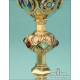 Superb Antique Neo-Gothic Gilt Silver Chalice with Enamels. France, Circa 1900