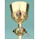 Superb Antique Neo-Gothic Gilt Silver Chalice with Enamels. France, Circa 1900