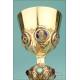 Superb Antique Neo-Gothic Gilt Silver Chalice with Enamels. France, Circa 1900