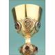 Superb Antique Neo-Gothic Gilt Silver Chalice with Enamels. France, Circa 1900