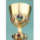 Superb Antique Neo-Gothic Gilt Silver Chalice with Enamels. France, Circa 1900