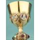 Superb Antique Neo-Gothic Gilt Silver Chalice with Enamels. France, Circa 1900