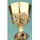 Superb Antique Neo-Gothic Gilt Silver Chalice with Enamels. France, Circa 1900