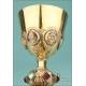 Superb Antique Neo-Gothic Gilt Silver Chalice with Enamels. France, Circa 1900