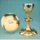 Amazing Eucharistic Set with Silver Enameled Chalice and Cruets. France, 1900