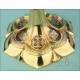 Amazing Eucharistic Set with Silver Enameled Chalice and Cruets. France, 1900