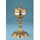 Antique Gilt-Metal and Silver Ciborium. Big Size. France, 19th Century