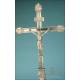 Silver-Plated Metal Crucifix or Altar Cross. 19th Century