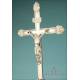 Silver-Plated Metal Crucifix or Altar Cross. 19th Century