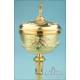 Exceptional Antique Gilt-Silver Ciborium with Precious Stones. France, 19th Century