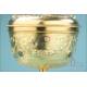 Exceptional Antique Gilt-Silver Ciborium with Precious Stones. France, 19th Century