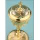 Exceptional Antique Gilt-Silver Ciborium with Precious Stones. France, 19th Century