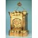 Large Bronze Tabernacle with Gilt Wooden Pedestal. 37.8 in. Circa 1950