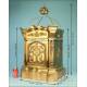 Large Bronze Tabernacle with Gilt Wooden Pedestal. 37.8 in. Circa 1950