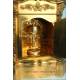 Large Bronze Tabernacle with Gilt Wooden Pedestal. 37.8 in. Circa 1950