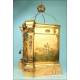 Large Bronze Tabernacle with Gilt Wooden Pedestal. 37.8 in. Circa 1950