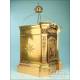 Large Bronze Tabernacle with Gilt Wooden Pedestal. 37.8 in. Circa 1950