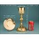 Antique Gilt-Silver Chalice and Paten Set. 100% Silver. France, Circa 1900