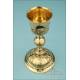 Antique Gilt-Silver Chalice and Paten Set. 100% Silver. France, Circa 1900