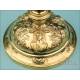 Antique Gilt-Silver Chalice and Paten Set. 100% Silver. France, Circa 1900