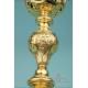 Antique Gilt-Silver Chalice and Paten Set. 100% Silver. France, Circa 1900