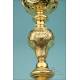 Antique Gilt-Silver Chalice and Paten Set. 100% Silver. France, Circa 1900