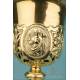 Antique Gilt-Silver Chalice and Paten Set. 100% Silver. France, Circa 1900