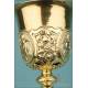 Antique Gilt-Silver Chalice and Paten Set. 100% Silver. France, Circa 1900