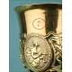 Antique Gilt-Silver Chalice and Paten Set. 100% Silver. France, Circa 1900