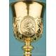 Antique Gilt-Silver Chalice and Paten Set. 100% Silver. France, Circa 1900