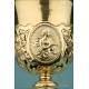 Antique Gilt-Silver Chalice and Paten Set. 100% Silver. France, Circa 1900