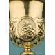 Antique Gilt-Silver Chalice and Paten Set. 100% Silver. France, Circa 1900