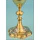 Gorgeous Antique Neo-Gothic Chalice with Silver Medallions. France and Belgium, 1910
