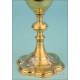 Gorgeous Antique Neo-Gothic Chalice with Silver Medallions. France and Belgium, 1910