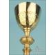 Gorgeous Antique Neo-Gothic Chalice with Silver Medallions. France and Belgium, 1910