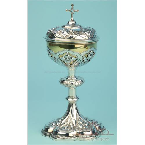 Spectacular Antique Solid-Silver Ciborium. Léon Kaeppler. France, Circa 1890