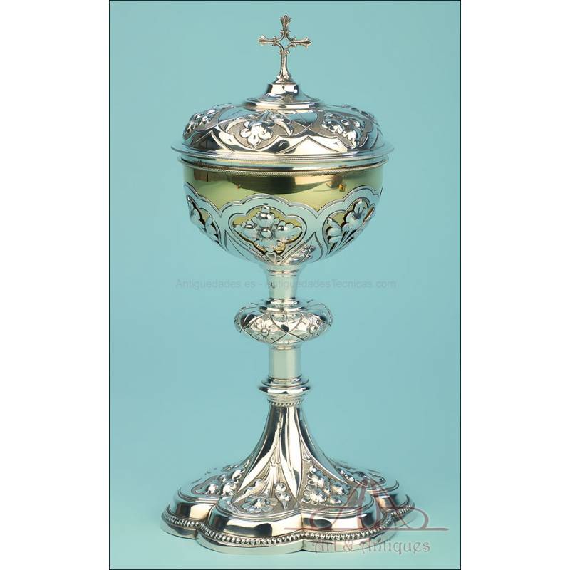 Spectacular Antique Solid-Silver Ciborium. Léon Kaeppler. France, Circa 1890