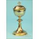 Fine Antique Gilt Silver and Metal Ciborium. France, 19th Century