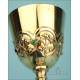 Antique Silver and Metal Chalice. Bejeweled. France, 19th Century