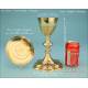 Antique Solid Silver Chalice with Papal Symbols. Storing Case. France, 19th Century