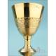 Antique Solid Silver Chalice with Papal Symbols. Storing Case. France, 19th Century