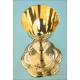 Antique Solid Silver Chalice with Papal Symbols. Storing Case. France, 19th Century