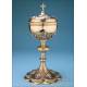 Antique Ciborium Made of 100% Two-Colored Solid Silver. France, 19th Century