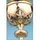 Antique Ciborium Made of 100% Two-Colored Solid Silver. France, 19th Century