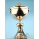 Antique 100% Solid-Silver Ciborium with Pearls. France, Circa 1925