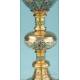 Antique Enameled Gilt-Silver Chalice and Silver Paten Set. France, 19th Century