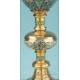 Antique Enameled Gilt-Silver Chalice and Silver Paten Set. France, 19th Century
