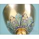 Antique Enameled Gilt-Silver Chalice and Silver Paten Set. France, 19th Century