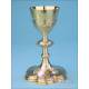 Gorgeous Antique Gilt-Silver Chalice. Papal Symbols. France, 19th Century